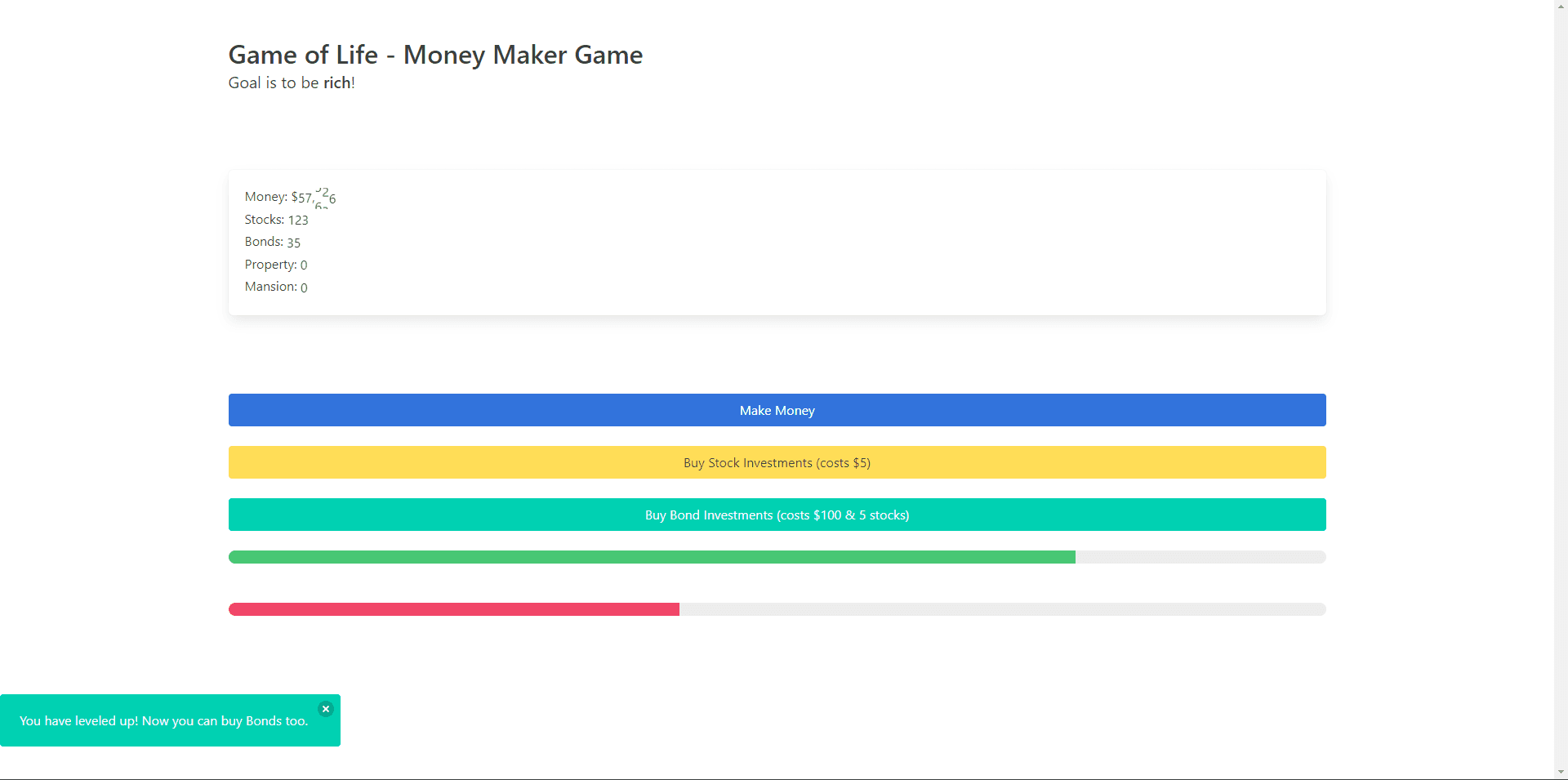 Game of Life - Money Maker Game
